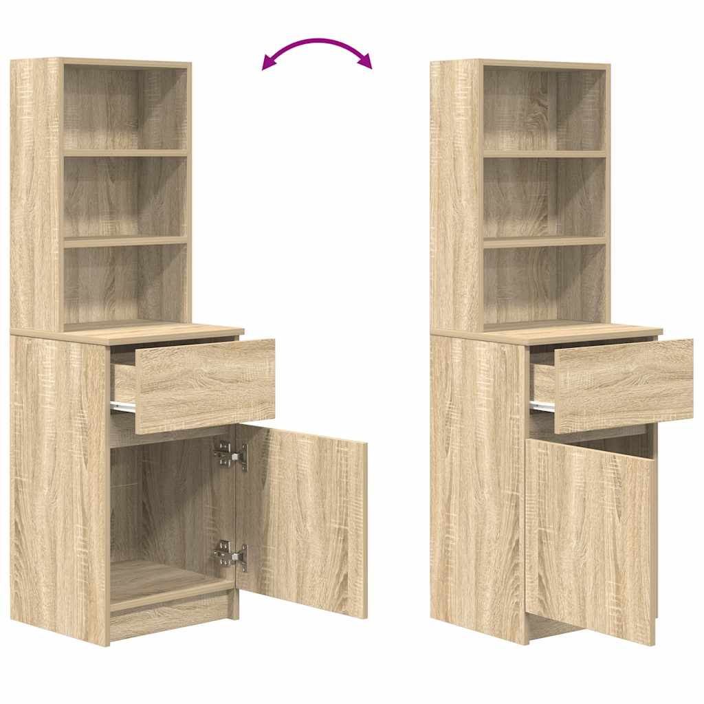Bedside Cabinet Sonoma Oak 39x35x125 cm Engineered Wood